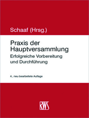 cover image of Praxis der Hauptversammlung